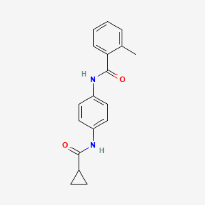 molecular formula C18H18N2O2 B4513924 N-{4-[(cyclopropylcarbonyl)amino]phenyl}-2-methylbenzamide 