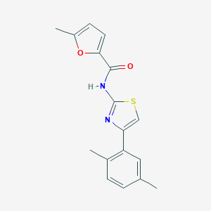 molecular formula C17H16N2O2S B451395 N-[4-(2,5-dimethylphenyl)-1,3-thiazol-2-yl]-5-methylfuran-2-carboxamide 