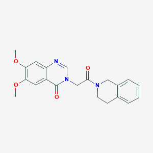 3-[2-(3,4-dihydroisoquinolin-2(1H)-yl)-2-oxoethyl]-6,7-dimethoxyquinazolin-4(3H)-one