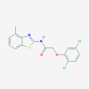 molecular formula C16H12Cl2N2O2S B451398 2-(2,5-dichlorophenoxy)-N-(4-methyl-1,3-benzothiazol-2-yl)acetamide 