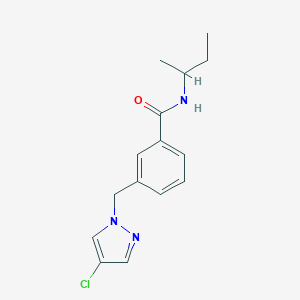 molecular formula C15H18ClN3O B451399 N-(sec-butyl)-3-[(4-chloro-1H-pyrazol-1-yl)methyl]benzamide 