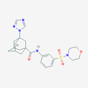 molecular formula C23H29N5O4S B451404 N-[3-(4-morpholinylsulfonyl)phenyl]-3-(1H-1,2,4-triazol-1-yl)-1-adamantanecarboxamide 