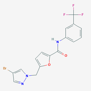 molecular formula C16H11BrF3N3O2 B451407 5-[(4-bromo-1H-pyrazol-1-yl)methyl]-N-[3-(trifluoromethyl)phenyl]-2-furamide 