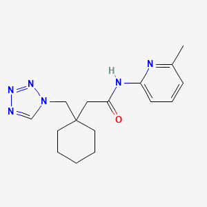 molecular formula C16H22N6O B4514075 N-(6-methylpyridin-2-yl)-2-[1-(1H-tetrazol-1-ylmethyl)cyclohexyl]acetamide 