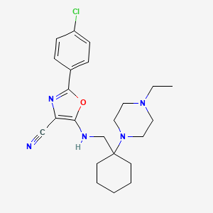 2-(4-chlorophenyl)-5-({[1-(4-ethyl-1-piperazinyl)cyclohexyl]methyl}amino)-1,3-oxazole-4-carbonitrile