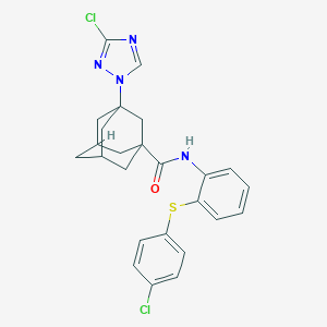 molecular formula C25H24Cl2N4OS B451409 N-{2-[(4-chlorophenyl)sulfanyl]phenyl}-3-(3-chloro-1H-1,2,4-triazol-1-yl)-1-adamantanecarboxamide 
