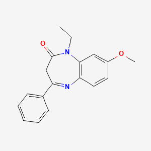 molecular formula C18H18N2O2 B4514094 1-ethyl-8-methoxy-4-phenyl-1,3-dihydro-2H-1,5-benzodiazepin-2-one 