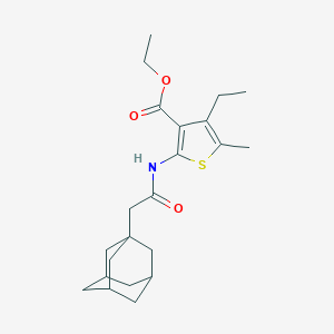 molecular formula C22H31NO3S B451411 Ethyl 2-[(1-adamantylacetyl)amino]-4-ethyl-5-methyl-3-thiophenecarboxylate 