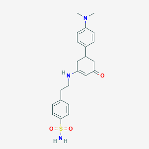 molecular formula C22H27N3O3S B4514116 4-[2-({5-[4-(Dimethylamino)phenyl]-3-oxocyclohex-1-en-1-yl}amino)ethyl]benzenesulfonamide 