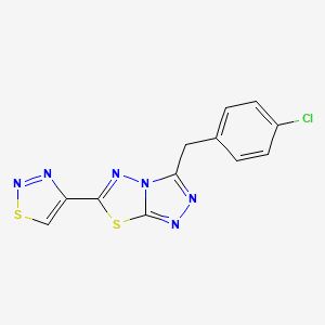 molecular formula C12H7ClN6S2 B4514135 3-(4-chlorobenzyl)-6-(1,2,3-thiadiazol-4-yl)[1,2,4]triazolo[3,4-b][1,3,4]thiadiazole 