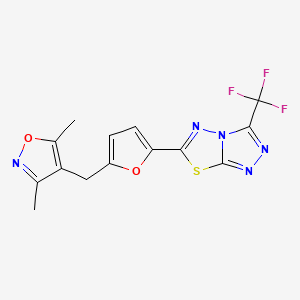 3,5-DIMETHYL-4-({5-[3-(TRIFLUOROMETHYL)[1,2,4]TRIAZOLO[3,4-B][1,3,4]THIADIAZOL-6-YL]-2-FURYL}METHYL)ISOXAZOLE