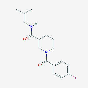 molecular formula C17H23FN2O2 B4514152 1-(4-fluorobenzoyl)-N-(2-methylpropyl)piperidine-3-carboxamide 