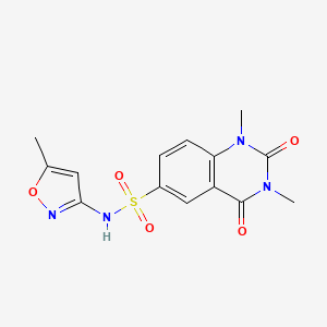 1,3-dimethyl-N-(5-methyl-3-isoxazolyl)-2,4-dioxo-1,2,3,4-tetrahydro-6-quinazolinesulfonamide