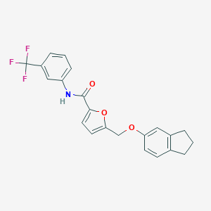 molecular formula C22H18F3NO3 B451418 5-[(2,3-dihydro-1H-inden-5-yloxy)methyl]-N-[3-(trifluoromethyl)phenyl]-2-furamide 