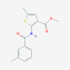 molecular formula C15H15NO3S B451419 Methyl 5-methyl-2-[(3-methylbenzoyl)amino]thiophene-3-carboxylate 