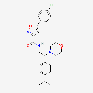 molecular formula C25H28ClN3O3 B4514195 5-(4-Chlorophenyl)-N-[2-(morpholin-4-YL)-2-[4-(propan-2-YL)phenyl]ethyl]-1,2-oxazole-3-carboxamide 