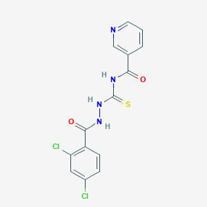 N-{[2-(2,4-dichlorobenzoyl)hydrazino]carbothioyl}nicotinamide