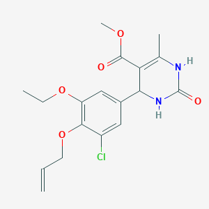 molecular formula C18H21ClN2O5 B451427 Methyl 4-[4-(allyloxy)-3-chloro-5-ethoxyphenyl]-6-methyl-2-oxo-1,2,3,4-tetrahydro-5-pyrimidinecarboxylate 