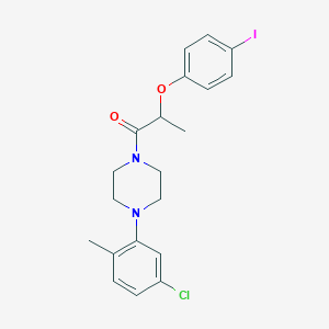 molecular formula C20H22ClIN2O2 B451428 1-[4-(5-Chloro-2-methylphenyl)piperazin-1-yl]-2-(4-iodophenoxy)propan-1-one 
