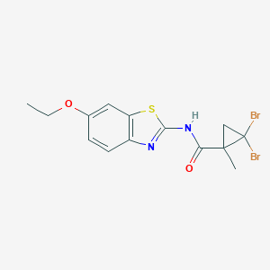 2,2-dibromo-N-(6-ethoxy-1,3-benzothiazol-2-yl)-1-methylcyclopropanecarboxamide