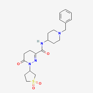 molecular formula C21H28N4O4S B4514295 N-(1-benzyl-4-piperidinyl)-1-(1,1-dioxidotetrahydro-3-thienyl)-6-oxo-1,4,5,6-tetrahydro-3-pyridazinecarboxamide 