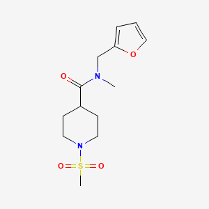 molecular formula C13H20N2O4S B4514298 N-(2-furylmethyl)-N-methyl-1-(methylsulfonyl)-4-piperidinecarboxamide 