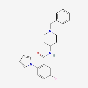 molecular formula C23H24FN3O B4514308 N-(1-benzylpiperidin-4-yl)-5-fluoro-2-(1H-pyrrol-1-yl)benzamide 