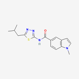 1-methyl-N-[(2E)-5-(2-methylpropyl)-1,3,4-thiadiazol-2(3H)-ylidene]-1H-indole-5-carboxamide