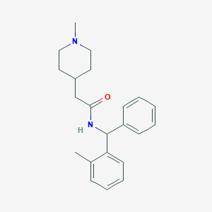 molecular formula C22H28N2O B4514323 N-[(2-methylphenyl)(phenyl)methyl]-2-(1-methyl-4-piperidinyl)acetamide 