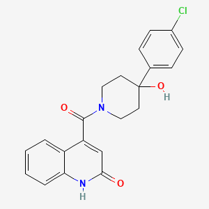 4-[4-(4-CHLOROPHENYL)-4-HYDROXYPIPERIDINE-1-CARBONYL]-1,2-DIHYDROQUINOLIN-2-ONE