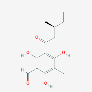 B045144 2,4,6-trihydroxy-3-methyl-5-[(3S)-3-methylpentanoyl]benzaldehyde CAS No. 116425-03-7