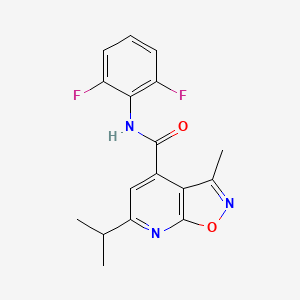 molecular formula C17H15F2N3O2 B4514404 N-(2,6-difluorophenyl)-3-methyl-6-(propan-2-yl)[1,2]oxazolo[5,4-b]pyridine-4-carboxamide 