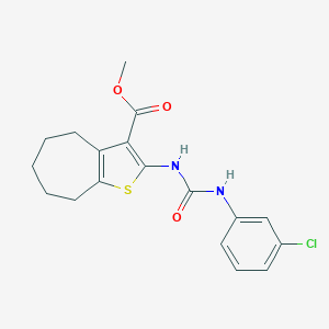 methyl 2-{[(3-chloroanilino)carbonyl]amino}-5,6,7,8-tetrahydro-4H-cyclohepta[b]thiophene-3-carboxylate