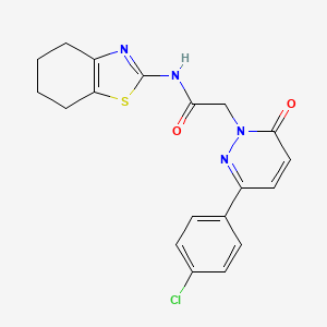 molecular formula C19H17ClN4O2S B4514416 2-(3-(4-chlorophenyl)-6-oxopyridazin-1(6H)-yl)-N-(4,5,6,7-tetrahydrobenzo[d]thiazol-2-yl)acetamide 