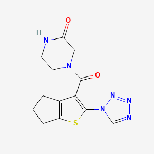 4-{[2-(1H-tetrazol-1-yl)-5,6-dihydro-4H-cyclopenta[b]thiophen-3-yl]carbonyl}piperazin-2-one