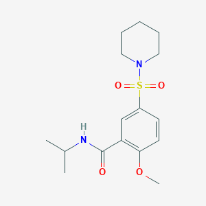 molecular formula C16H24N2O4S B4514470 N-isopropyl-2-methoxy-5-(1-piperidinylsulfonyl)benzamide 