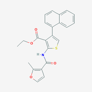molecular formula C23H19NO4S B451448 Ethyl 2-[(2-methyl-3-furoyl)amino]-4-(1-naphthyl)-3-thiophenecarboxylate 