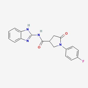 molecular formula C18H15FN4O2 B4514490 N-(1,3-dihydro-2H-benzimidazol-2-ylidene)-1-(4-fluorophenyl)-5-oxopyrrolidine-3-carboxamide 