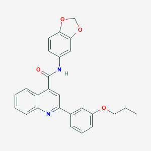 molecular formula C26H22N2O4 B451450 N-(1,3-benzodioxol-5-yl)-2-(3-propoxyphenyl)quinoline-4-carboxamide 