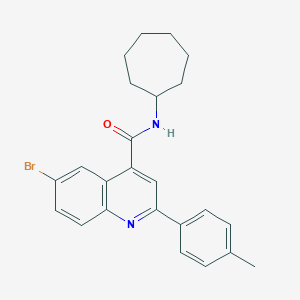 molecular formula C24H25BrN2O B451451 6-bromo-N-cycloheptyl-2-(4-methylphenyl)quinoline-4-carboxamide 