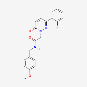 molecular formula C20H18FN3O3 B4514528 2-[3-(2-fluorophenyl)-6-oxo-1(6H)-pyridazinyl]-N-(4-methoxybenzyl)acetamide 