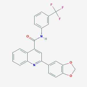 molecular formula C24H15F3N2O3 B451453 2-(1,3-benzodioxol-5-yl)-N-[3-(trifluoromethyl)phenyl]quinoline-4-carboxamide 