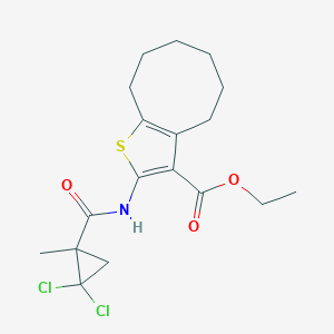 Ethyl 2-{[(2,2-dichloro-1-methylcyclopropyl)carbonyl]amino}-4,5,6,7,8,9-hexahydrocycloocta[b]thiophene-3-carboxylate