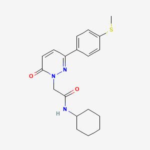 molecular formula C19H23N3O2S B4514540 N-cyclohexyl-2-{3-[4-(methylsulfanyl)phenyl]-6-oxopyridazin-1(6H)-yl}acetamide 