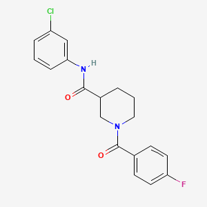 molecular formula C19H18ClFN2O2 B4514547 N-(3-chlorophenyl)-1-(4-fluorobenzoyl)-3-piperidinecarboxamide 