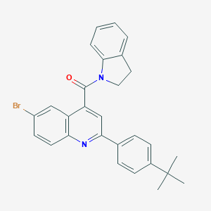 molecular formula C28H25BrN2O B451456 6-bromo-2-(4-tert-butylphenyl)-4-(2,3-dihydro-1H-indol-1-ylcarbonyl)quinoline 