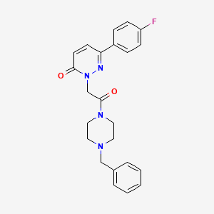 molecular formula C23H23FN4O2 B4514567 2-[2-(4-benzylpiperazino)-2-oxoethyl]-6-(4-fluorophenyl)-3(2H)-pyridazinone 