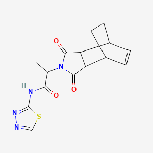 molecular formula C15H16N4O3S B4514580 2-(1,3-dioxo-1,3,3a,4,7,7a-hexahydro-2H-4,7-ethanoisoindol-2-yl)-N-1,3,4-thiadiazol-2-ylpropanamide 