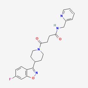 molecular formula C22H23FN4O3 B4514592 4-[4-(6-fluoro-1,2-benzisoxazol-3-yl)-1-piperidinyl]-4-oxo-N-(2-pyridinylmethyl)butanamide 