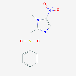 molecular formula C11H11N3O4S B045146 1-Methyl-5-nitro-2-((phenylsulfonyl)methyl)-1H-imidazole CAS No. 116248-39-6